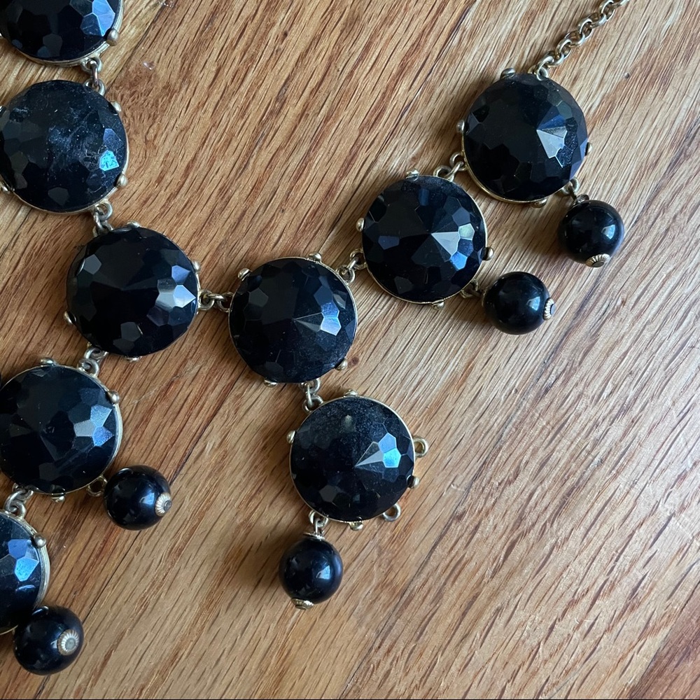 J.Crew Black Beaded Statement Necklace - Picture 4 of 6
